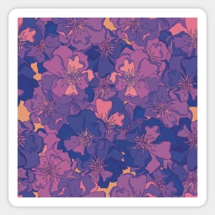 Flower pattern in violet and peachy colors , seamless Sticker